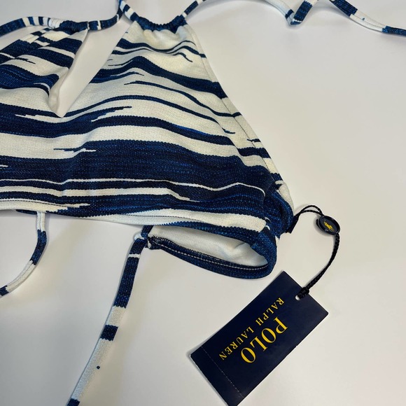 Medium Polo Ralph Lauren Ikat Keyhole Halter Neck Swim Bikini Top - Picture 2 of 8